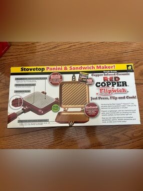 Red Copper Flipwich Stovetop Panini & Sandwich Maker - Copper